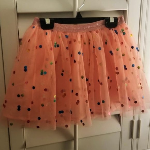 JUSTICE | Girl's Skorts | Peachy Pink | Rainbow Dots | Size 10 - Picture 3 of 7